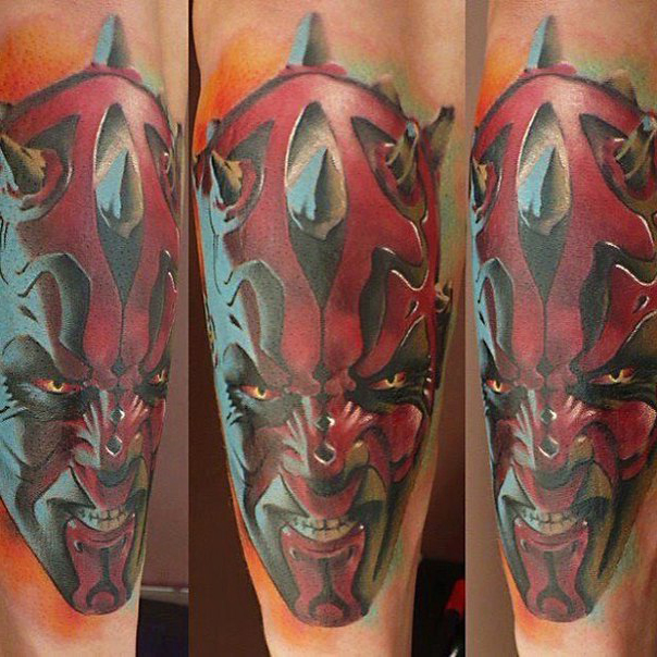 Darth Maul in Rage Star Wars tattoo