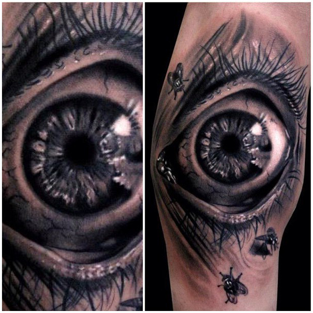 Scared Eye realistic tattoo