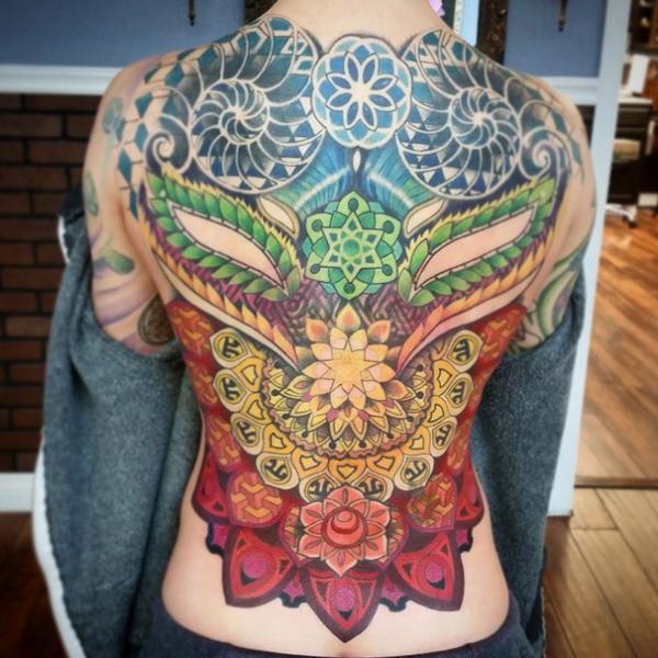 Asian Style Mandalas Full back tattoo by Anthony Ortega
