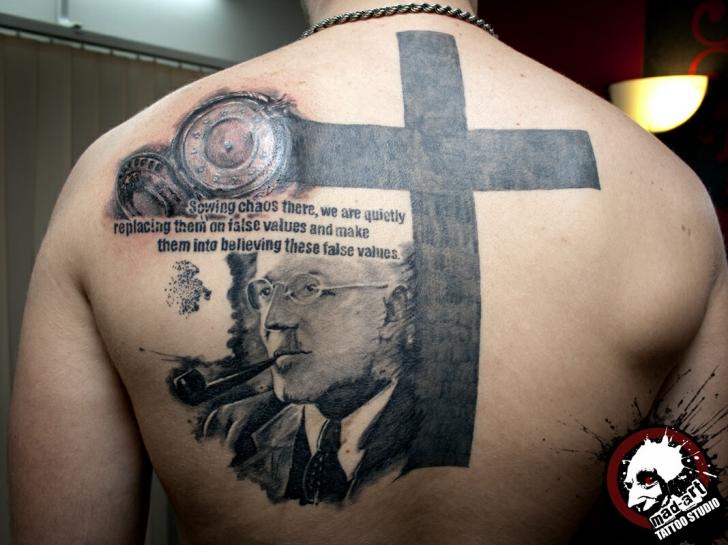 Black Cross Quote tattoo by Mad-art Tattoo