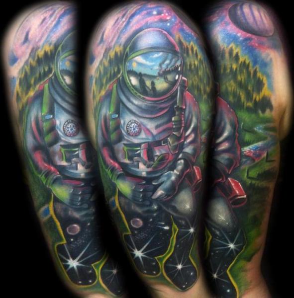 Deep Space Astronaut tattoo by Johnny Smith Art