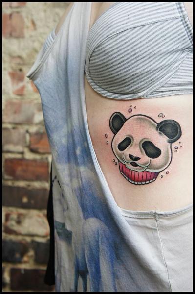 Happy Panda Cake tattoo by White Rabbit Tattoo