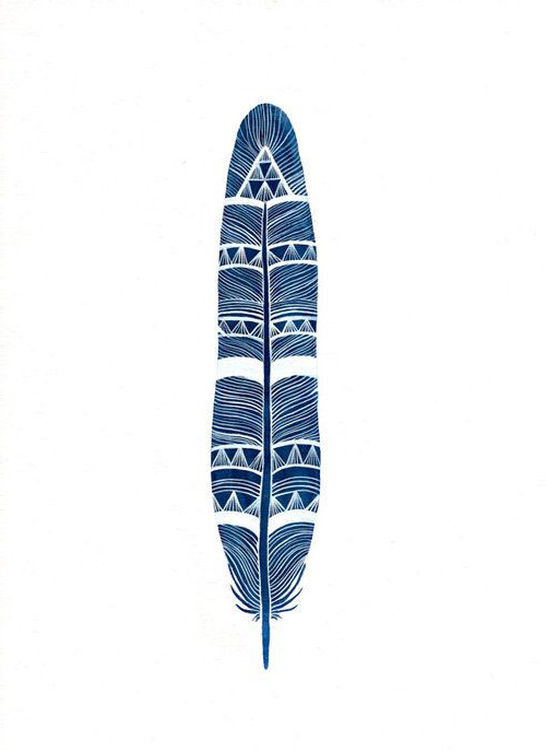Indian Feather tattoo sketch