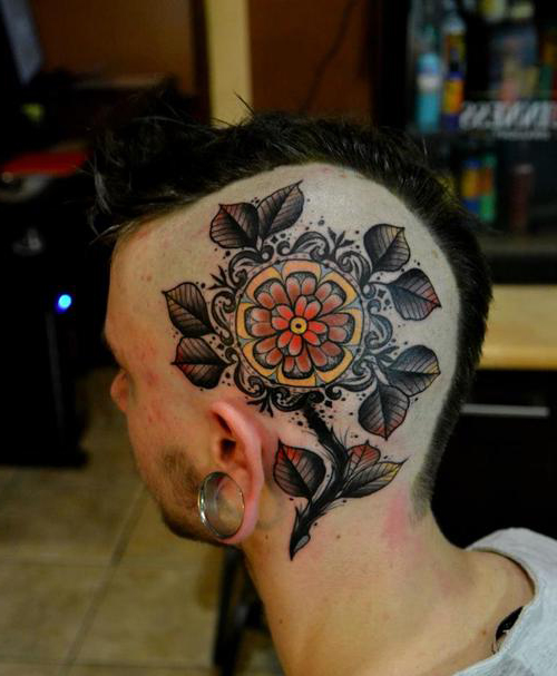 Lemon Flower Head tattoo