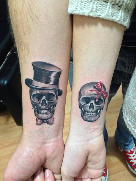 Mister and Missis Skeleton Couple tattoo