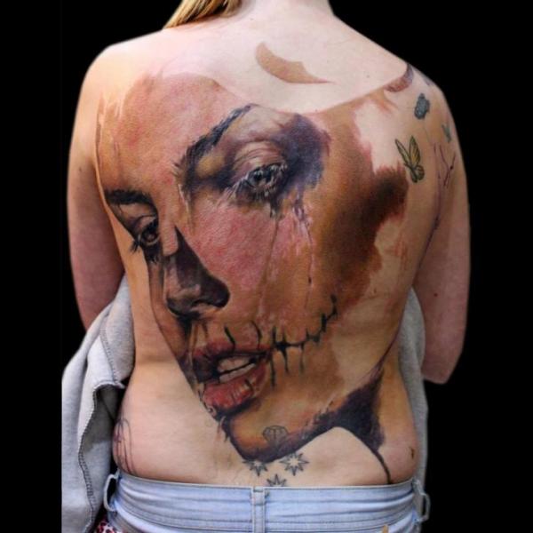 Muerte Full Back Girl tattoo by Jak Connolly