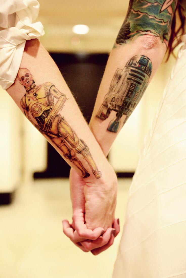 R2D2 and C3PO Couple tattoo