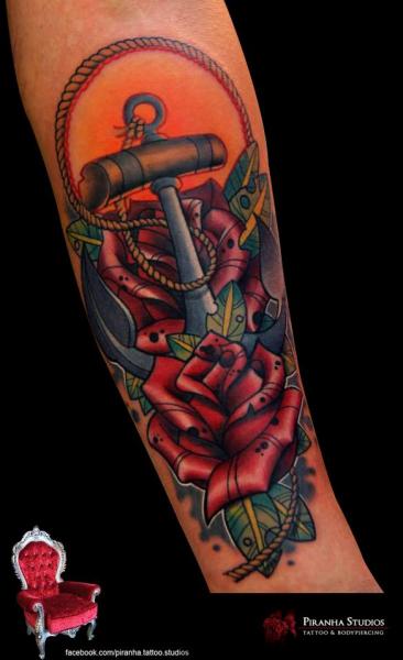 Rose Anchor Nautical tattoo