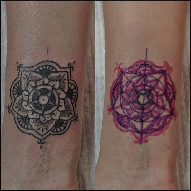 Tiny Mandala Cover Up tattoo