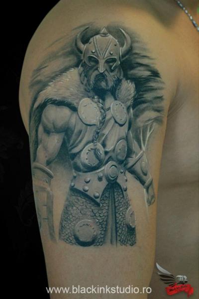 Viking Warrior Realistic tattoo