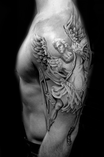 Warrior Angel Religious tattoo by Westfall Tattoo