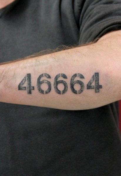 46664 Lettering tattoo by Skin Deep Art
