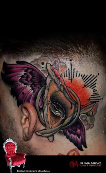 Abstract Eye New School Head tattoo by Piranha Tattoo Supplies