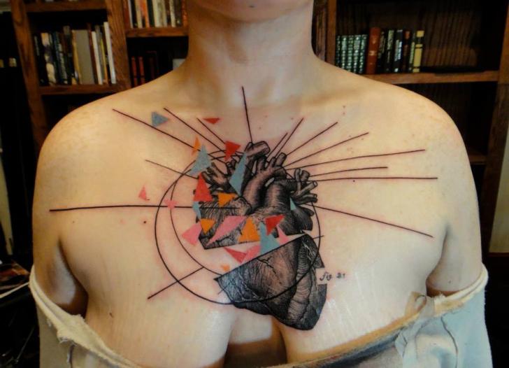 Abstract Heart Trash Polka tattoo by Xoïl