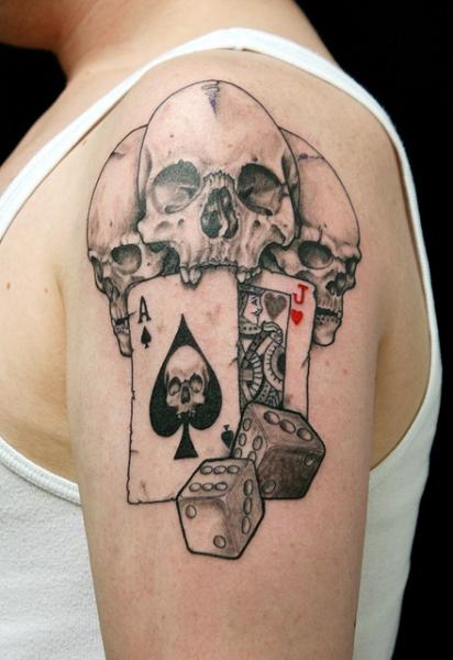 Ace and Jack Skulls tattoo by Skin Deep Art