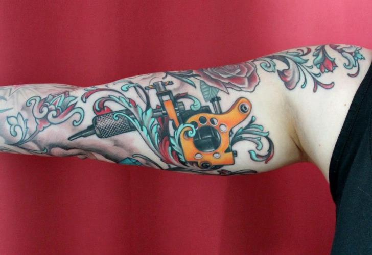 Arm Tattoo Machine tattoo by Skin Deep Art