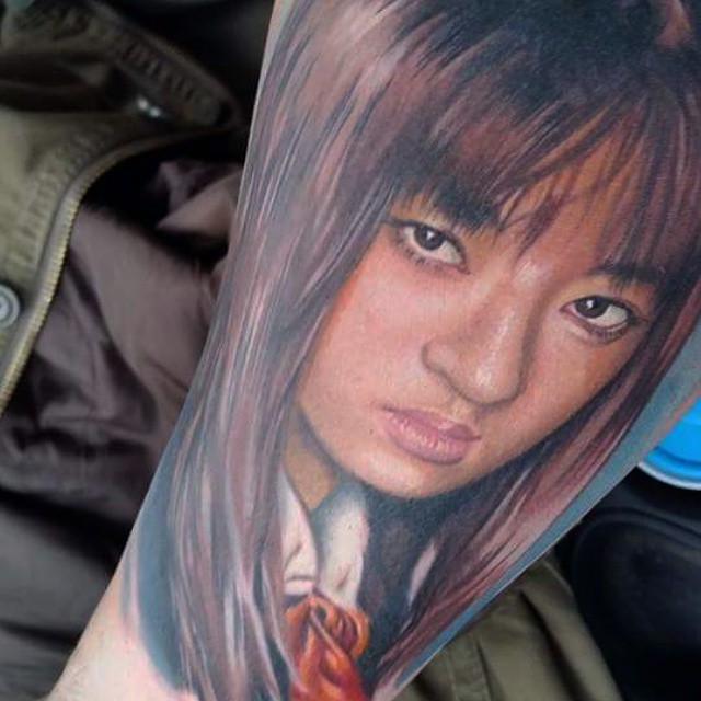 Asian Girl Realistic tattoo by Bryan Merck