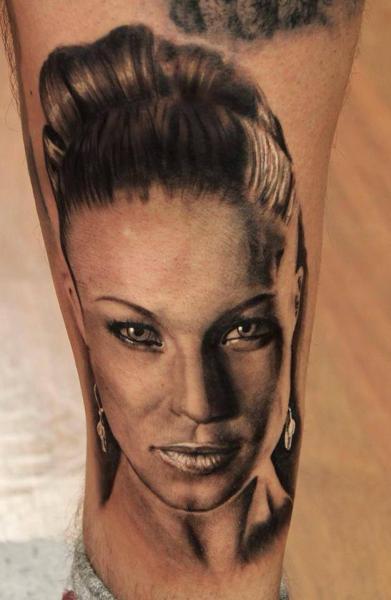 Beautiful Girl Face Realistic tattoo by Georgi Kodzhabashev