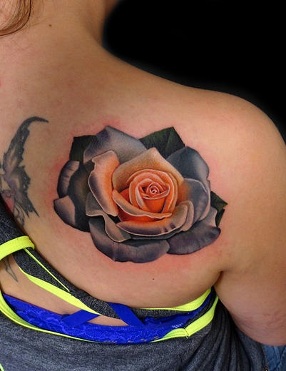 Blade White Rose tattoo by Andres Acosta