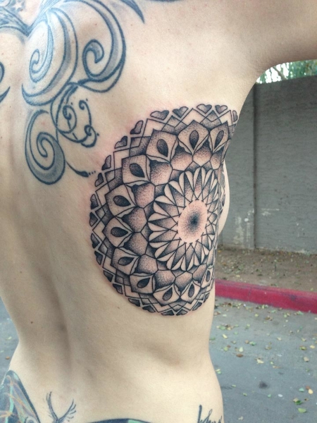 Body Side Mandala Dotwork tatoo by Earth Gasper Tattoo