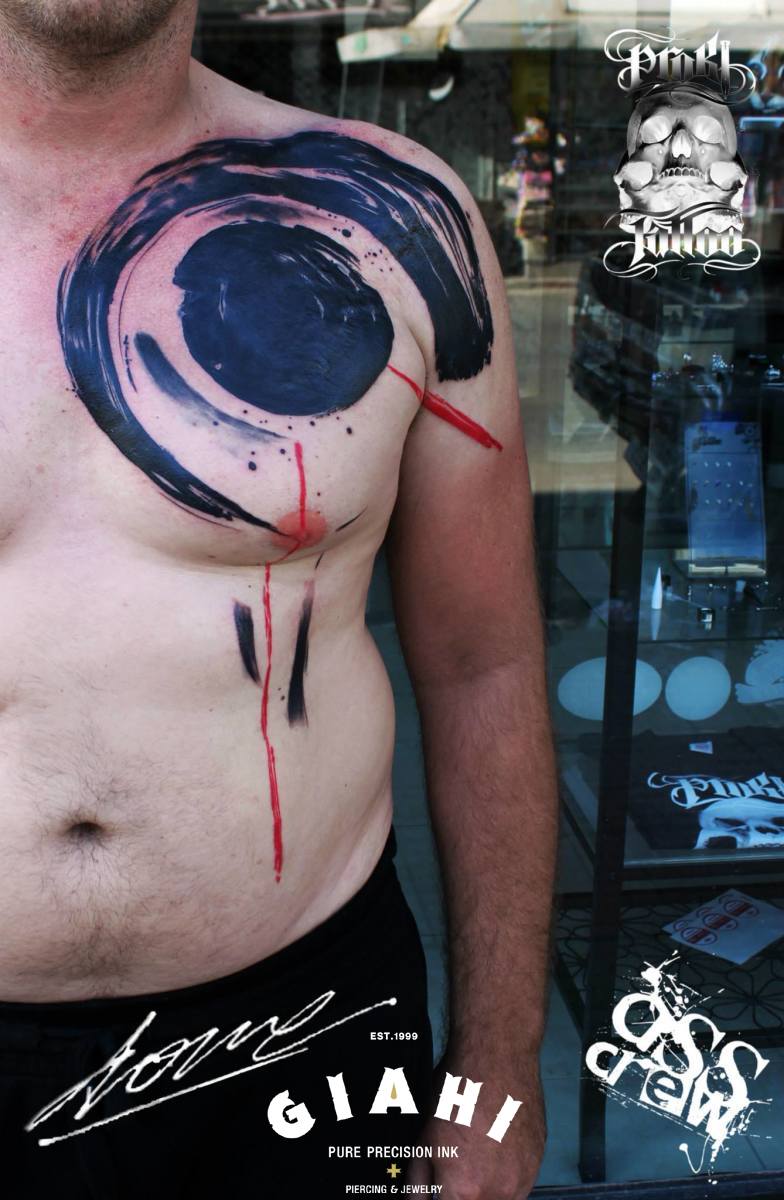 Brush Black Circles tattoo by George Drone