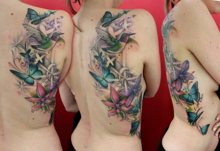 Butterflies Colibri Aquarelle tattoo by Skin Deep Art