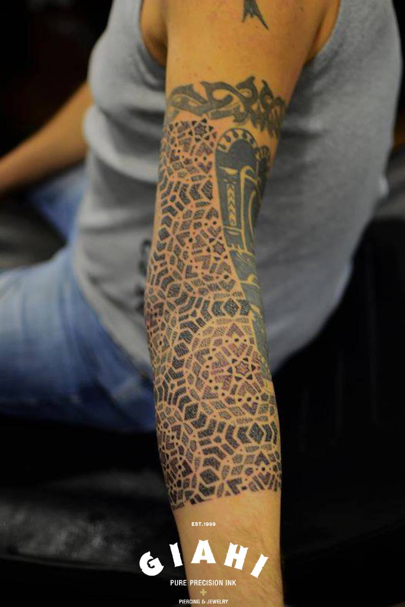 Circles Kaleidoscopes tattoo on Arm by Andy Cryztalz