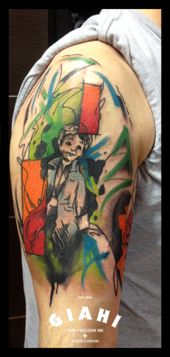 Coat Kid tattoo by Live Two