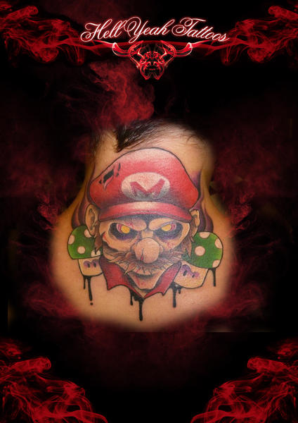 Demonic Mario tattoo by Hellyeah Tattoos
