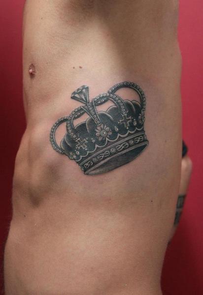 Dimond Crown Blackwork tattoo by Skin Deep Art