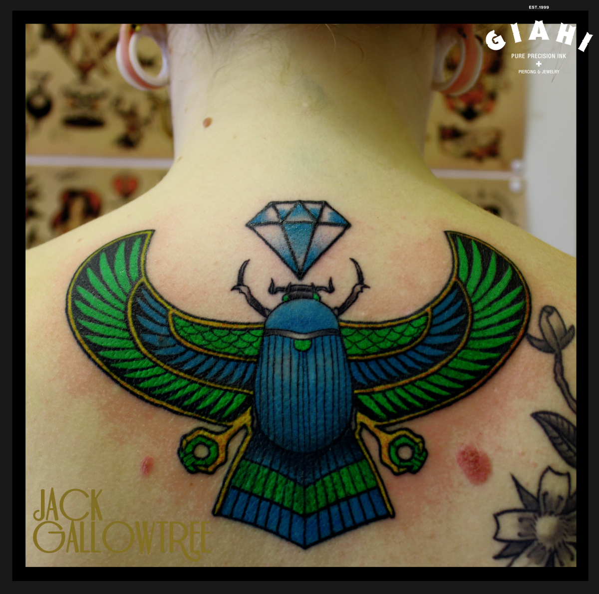 Dimond Egypt Bug tattoog by Jack Gallowtree