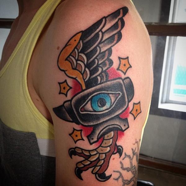 Eye Anvil New School tattoo by Destroy Troy Tattoos