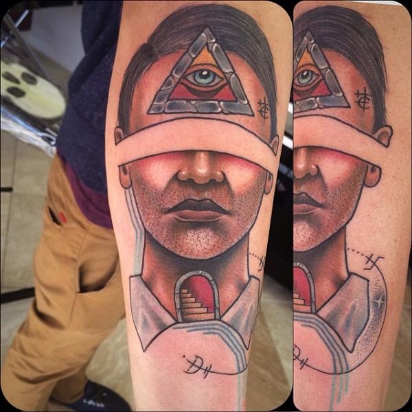 Eye Of Providence Unshaved Face tattoo by Earth Gasper Tattoo