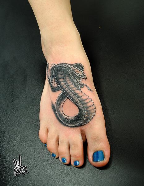 Foot Graphic Cobra Snake tattoo by Nazo