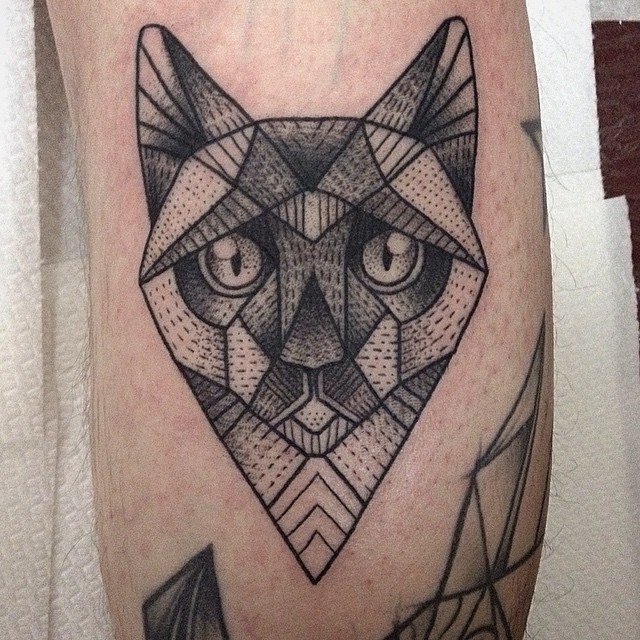 Geometry Cat tattoo by Susanne König