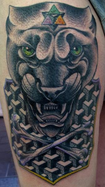 Geometry Panther Graphic tattoo by Nick Baldwin