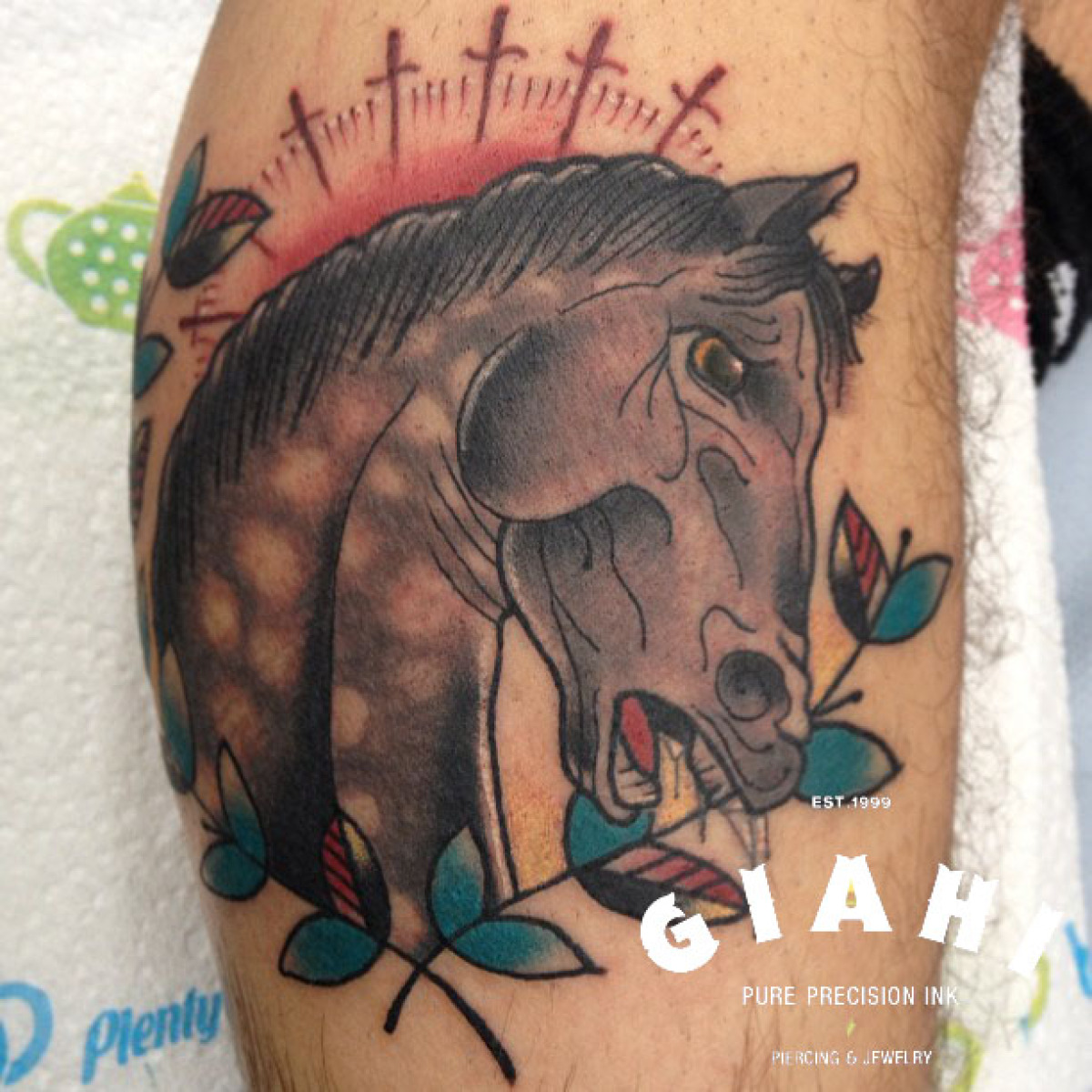 Neighing Horse tattoo by Elda Bernardes