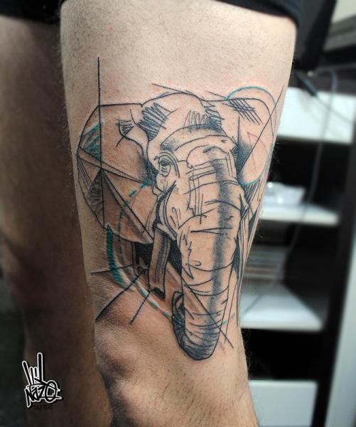 Realistic Sketchy Elephant tattoo by Nazo