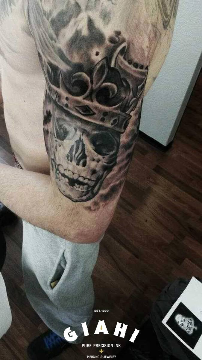 Royal King Skull tattoo by Goran Petrovic