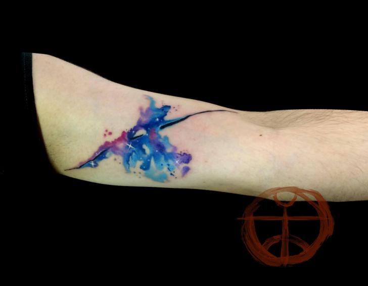 Space Nebula Aquarelle tattoo by Galata Tattoo