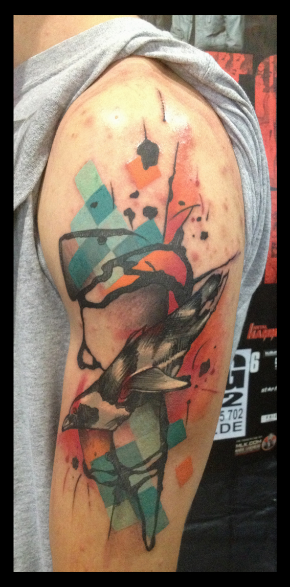 Swimming Penquin tattoo by Live Two