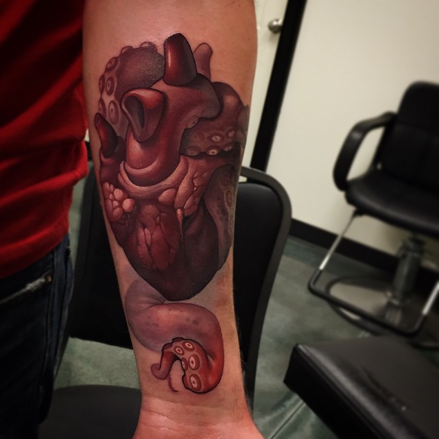 Tentacle Heart tattoo by Timmy B NiteOwl Tattoo
