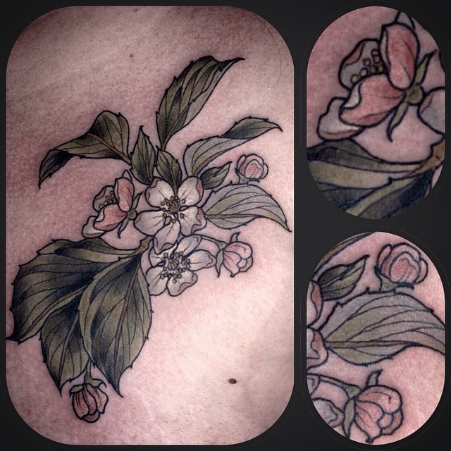 Tiny Detailed Flowers tattoo by Wonderland PDX