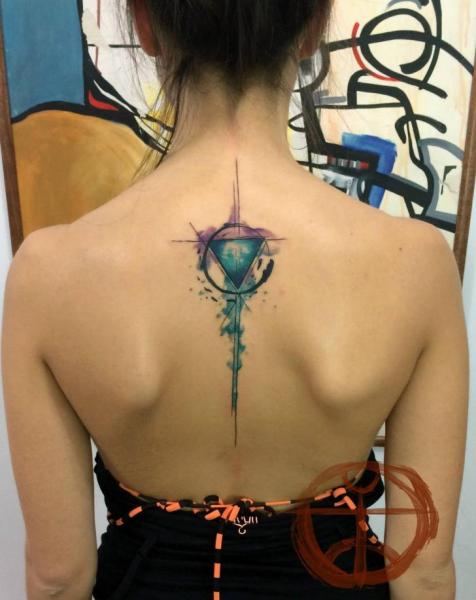 Triangle Circle Aquarelle tattoo by Galata Tattoo