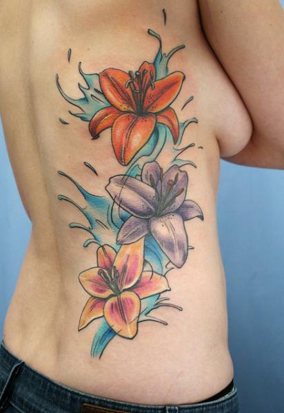 Water Splash Flowers tattoo by Skin Deep Art