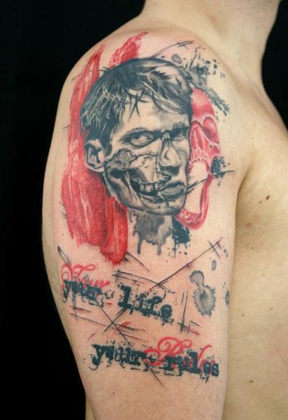 Your Life Your Rules Trash Poilka Zombie tattoo by Skin Deep Art