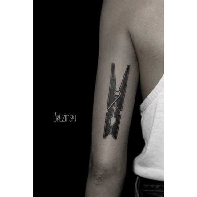 Clothespin Arm tattoo