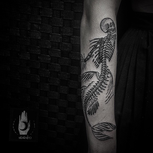 Fantastic Mermaid Skeleton tattoo by Jimmy Memento Tattoo