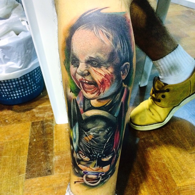 Kids Joker and Catwoman on Leg