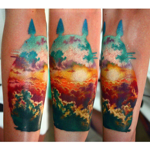 Over Clouds Sunset tattoo